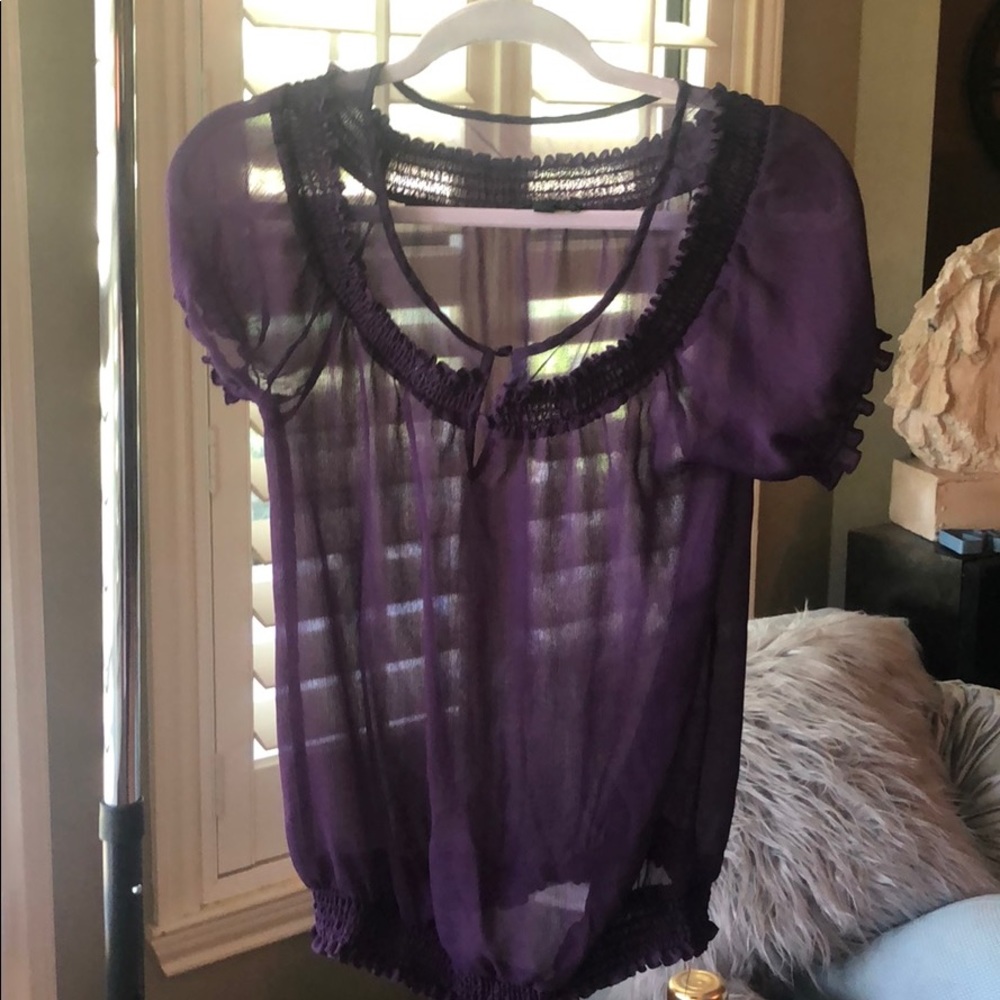 Express sheer purple purple top